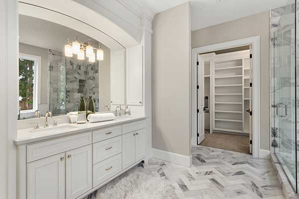 Bathroom renovation in Irvine home with modern fixtures