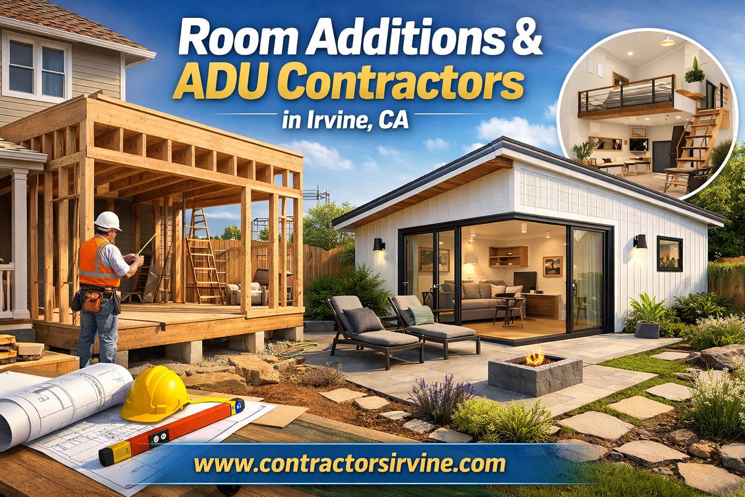 Second story room addition on Irvine home with modern design